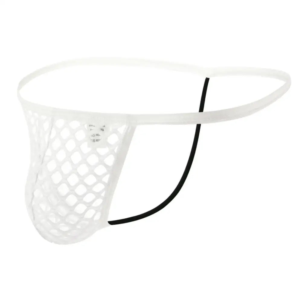 #PB Men Thongs Big Mesh Transparent See Through Underpants - passionbarn.com