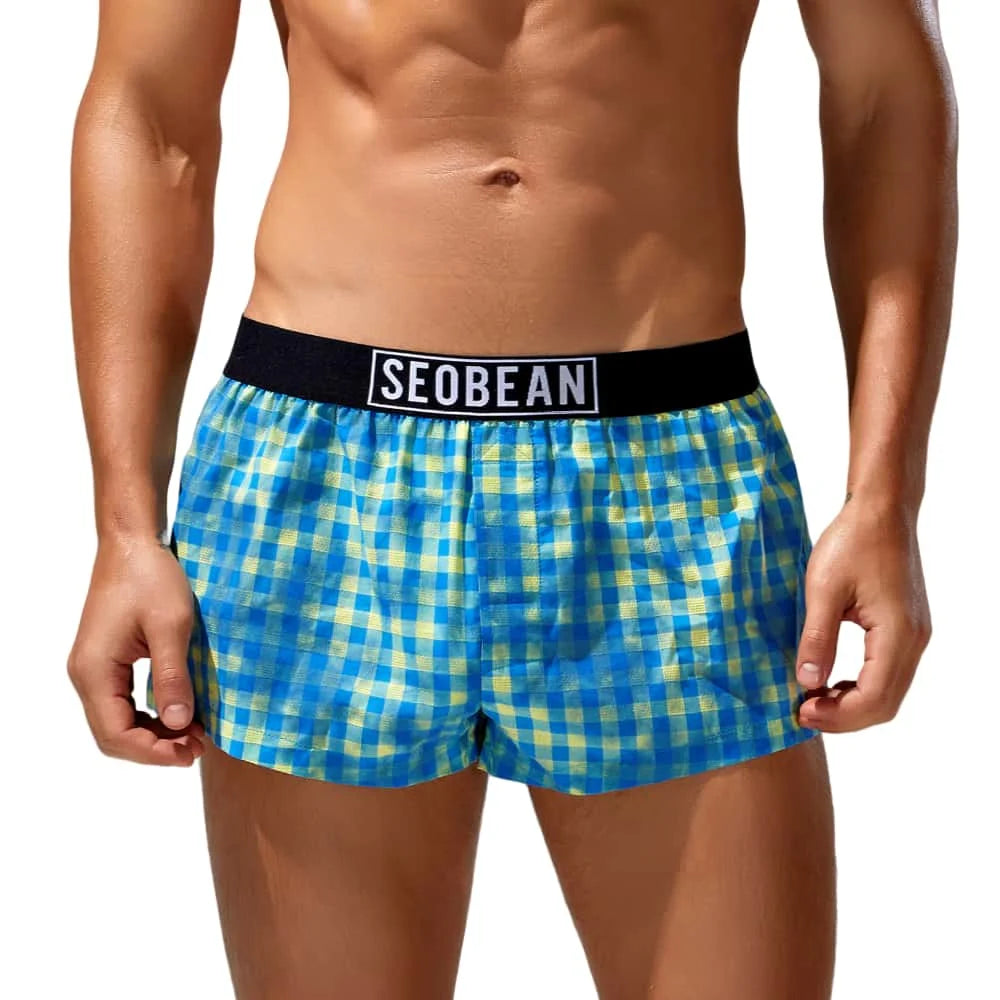 #PB Men's Cotton Plaid Underwear