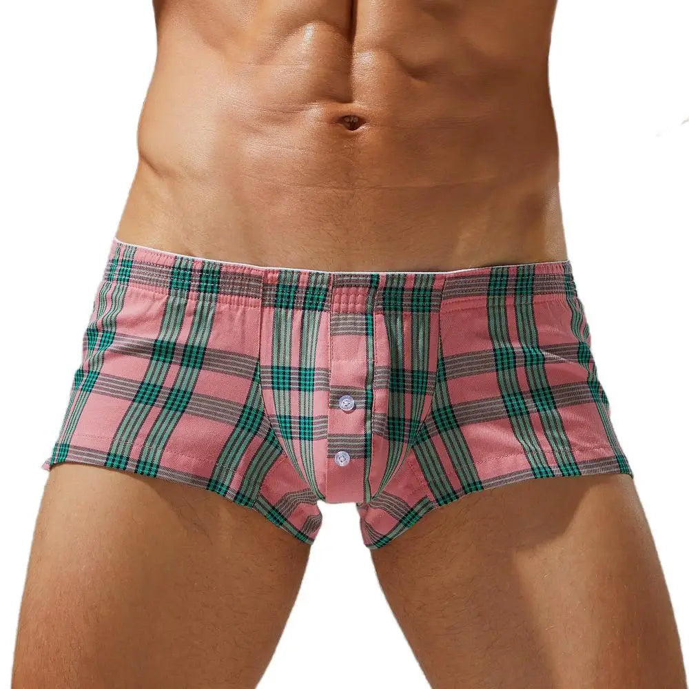 #PB Men's Plaid Boxer Shorts Cotton