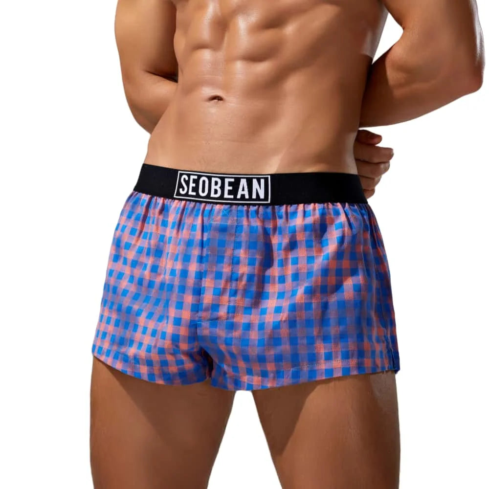 #PB Men's Cotton Plaid Underwear
