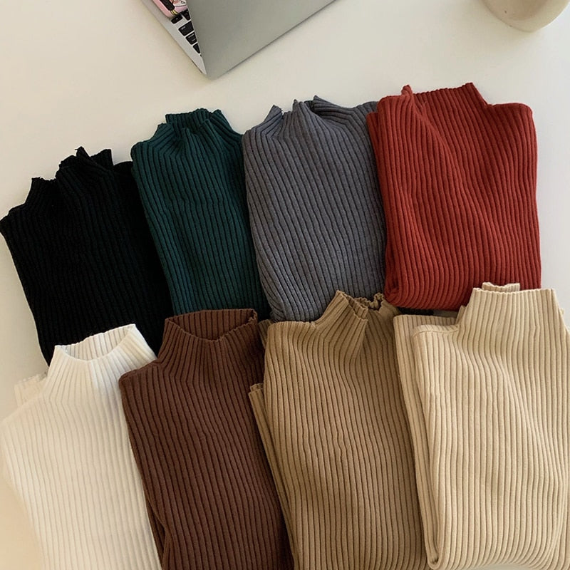 #PB Chic Long Sleeve Casual Turtleneck - passionbarn.com