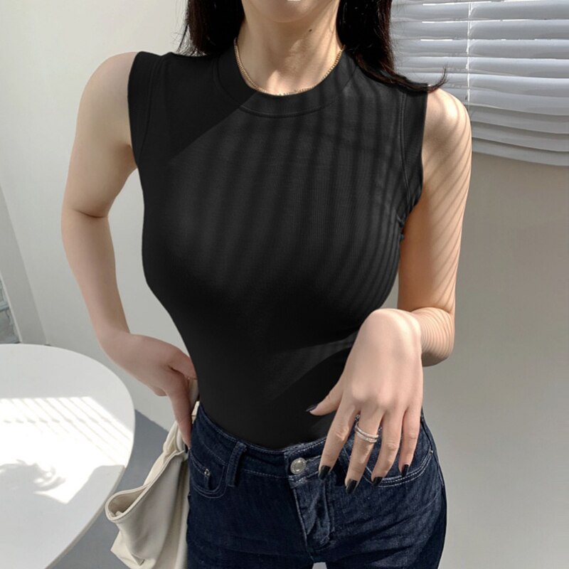 #PB Round Neck Ribbed Tank Top - passionbarn.com