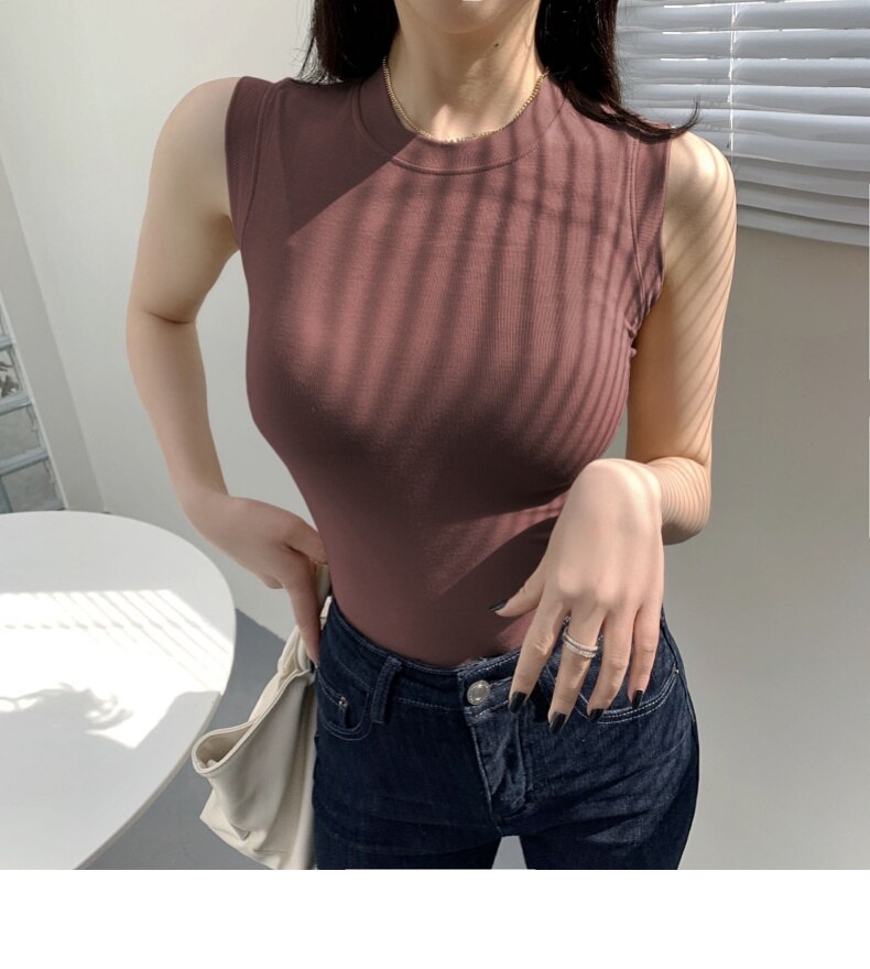 #PB Round Neck Ribbed Tank Top - passionbarn.com