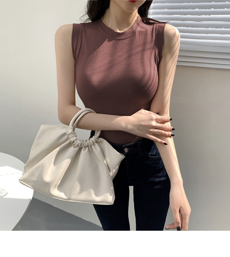 #PB Round Neck Ribbed Tank Top - passionbarn.com