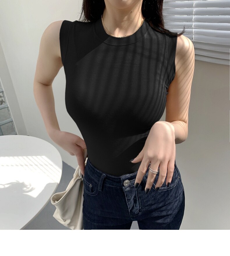 #PB Round Neck Ribbed Tank Top - passionbarn.com