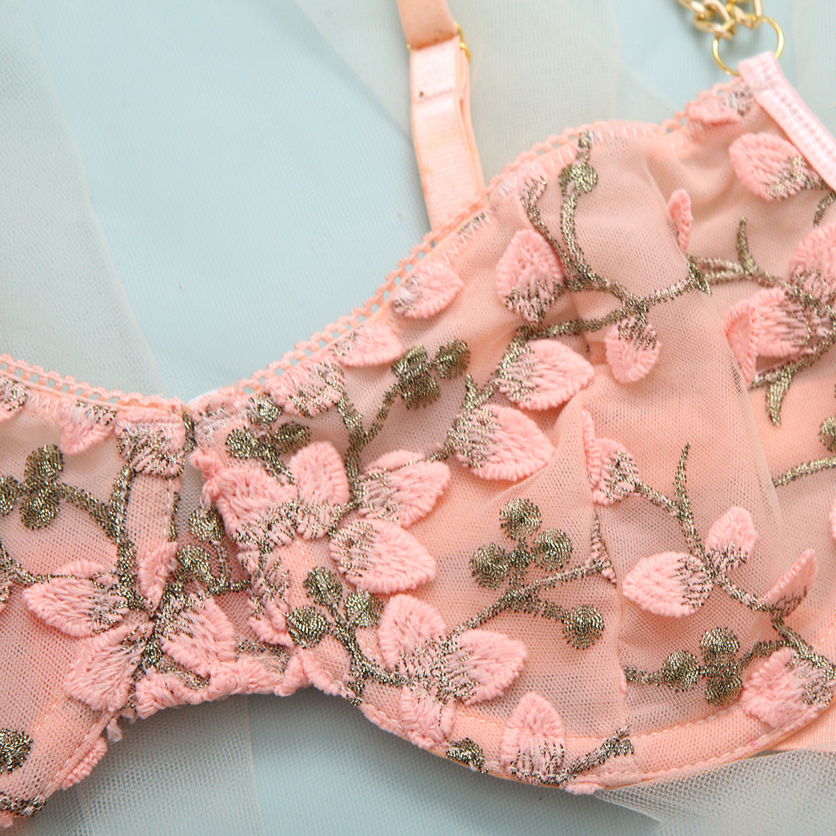 #PB Delicate Lingerie Floral 4-Piece Set - passionbarn.com